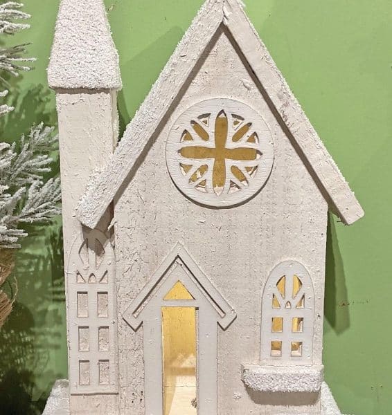 12” LED Wooden Church