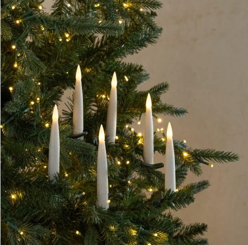 SET/ 6 CREAM SHIMMER CLIP ON LED CANDLES