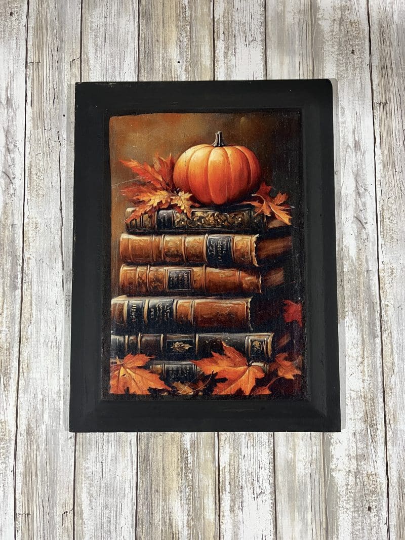 16" X 12" Pumpkin Bookstack Print