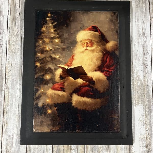16" X 12" Reading Santa Print