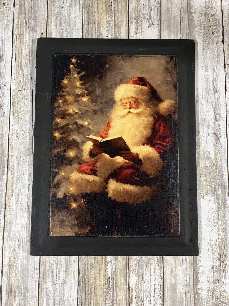 16" X 12" Reading Santa Print