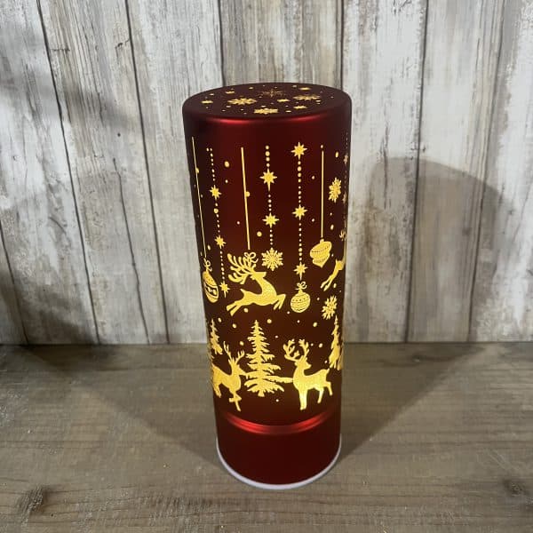 Alternative view of Red Flameless Revolving Glass LED Table Lamp