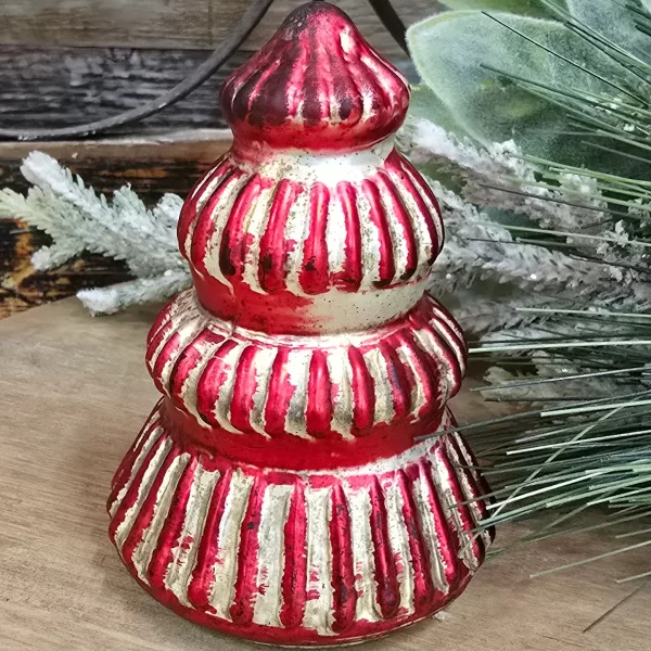 Alternative view of Mini Candy Cane Mercury Tree 2.5x2.5x4in / Set of 2