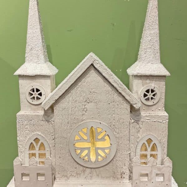 13” LED Wooden Church