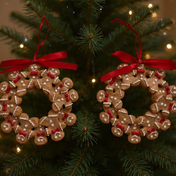 Gingerbread Wreath Ornament Set of 2