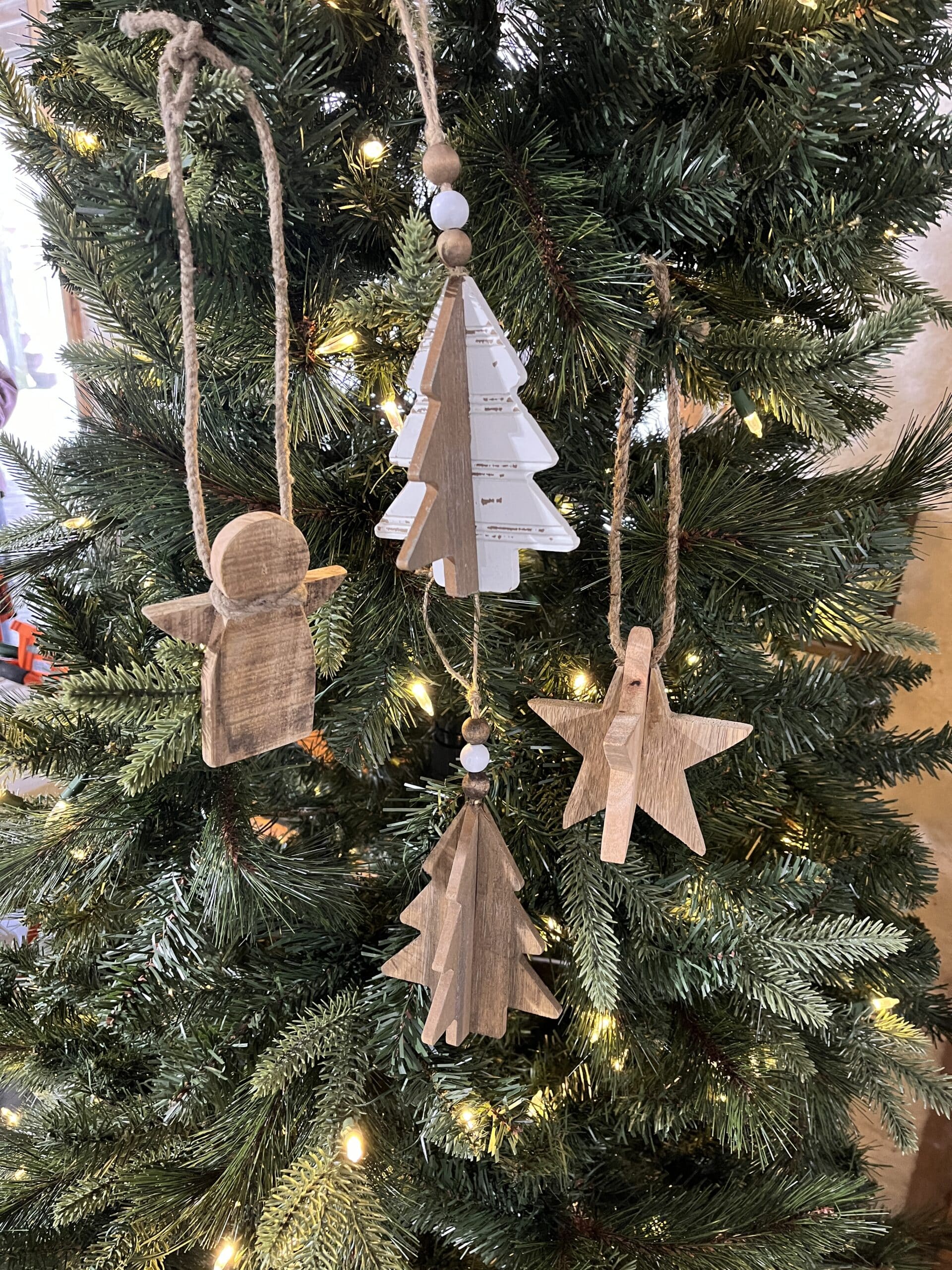 Wood Puzzle Ornament Set of 4