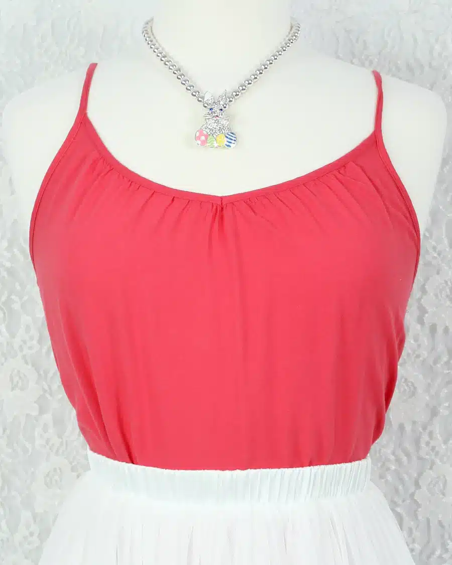 Crystal Bunny w/ Easter Eggs Pin/Pendant - Image 2