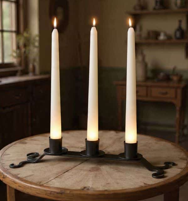 Triple Wrought Iron Candle Holder