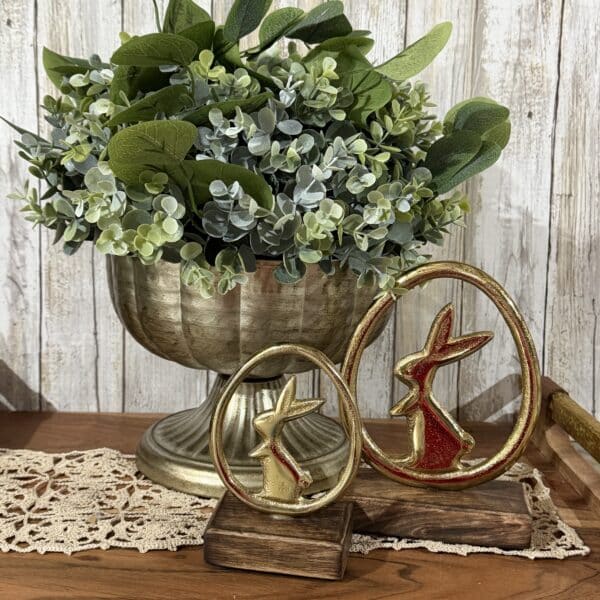 Golden Bunny Egg Stand/ Set of 2