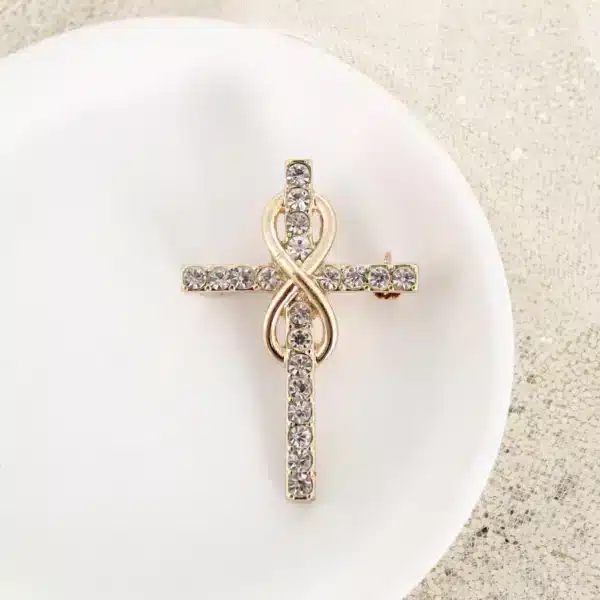 Crystal Infinity Cross Pin/Pendant
