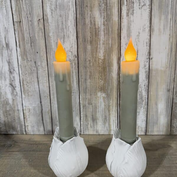 6" Laurel Green Timer Tapers / Set of 2