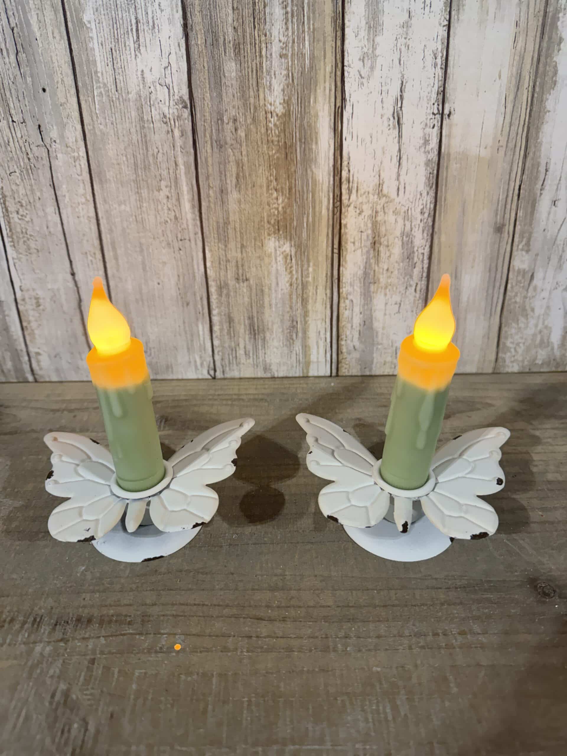 4" Sea Foam Green Timer Tapers / Set of 2