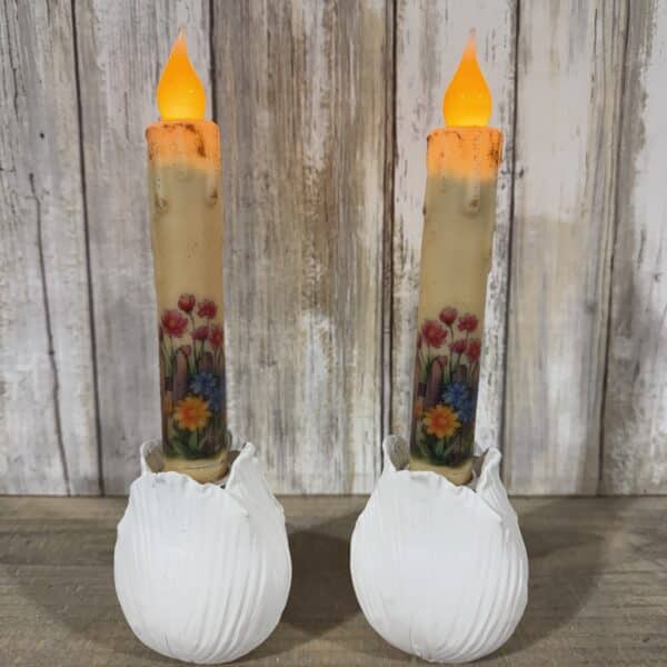 Alternative view of 6 " Spring Flowers Timer Tapers / Set of 2
