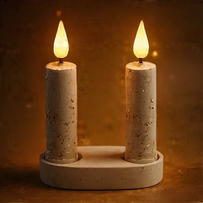 4" White Timer Tapers / Set of 2