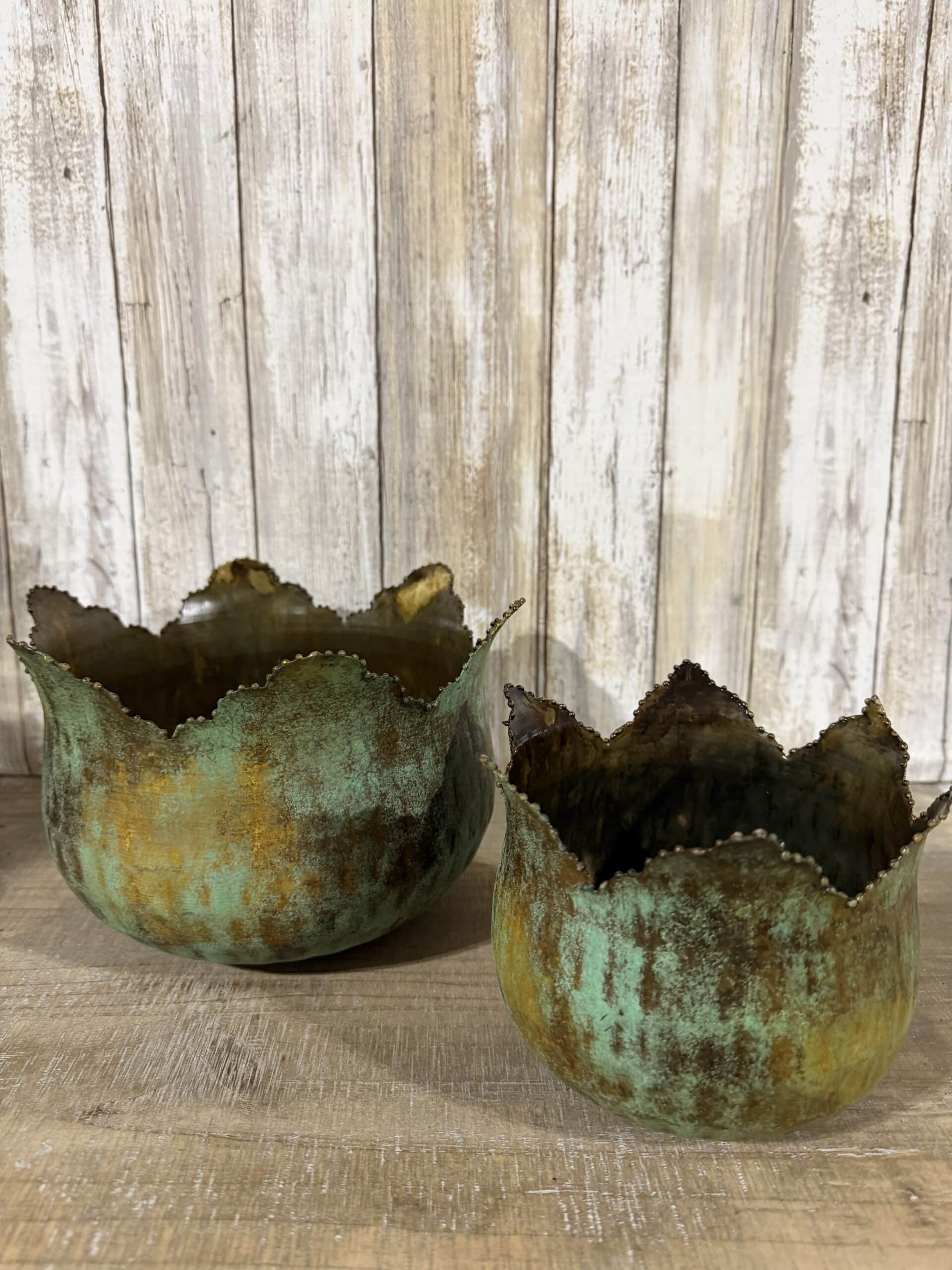 Set of 2 Patina Tulip Buckets - Image 2