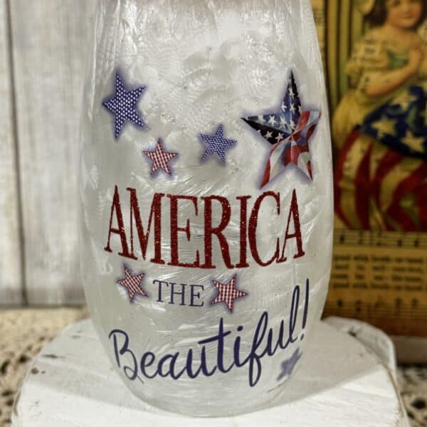 Alternative view of Americana Pre Lit Vase / America The Beautiful
