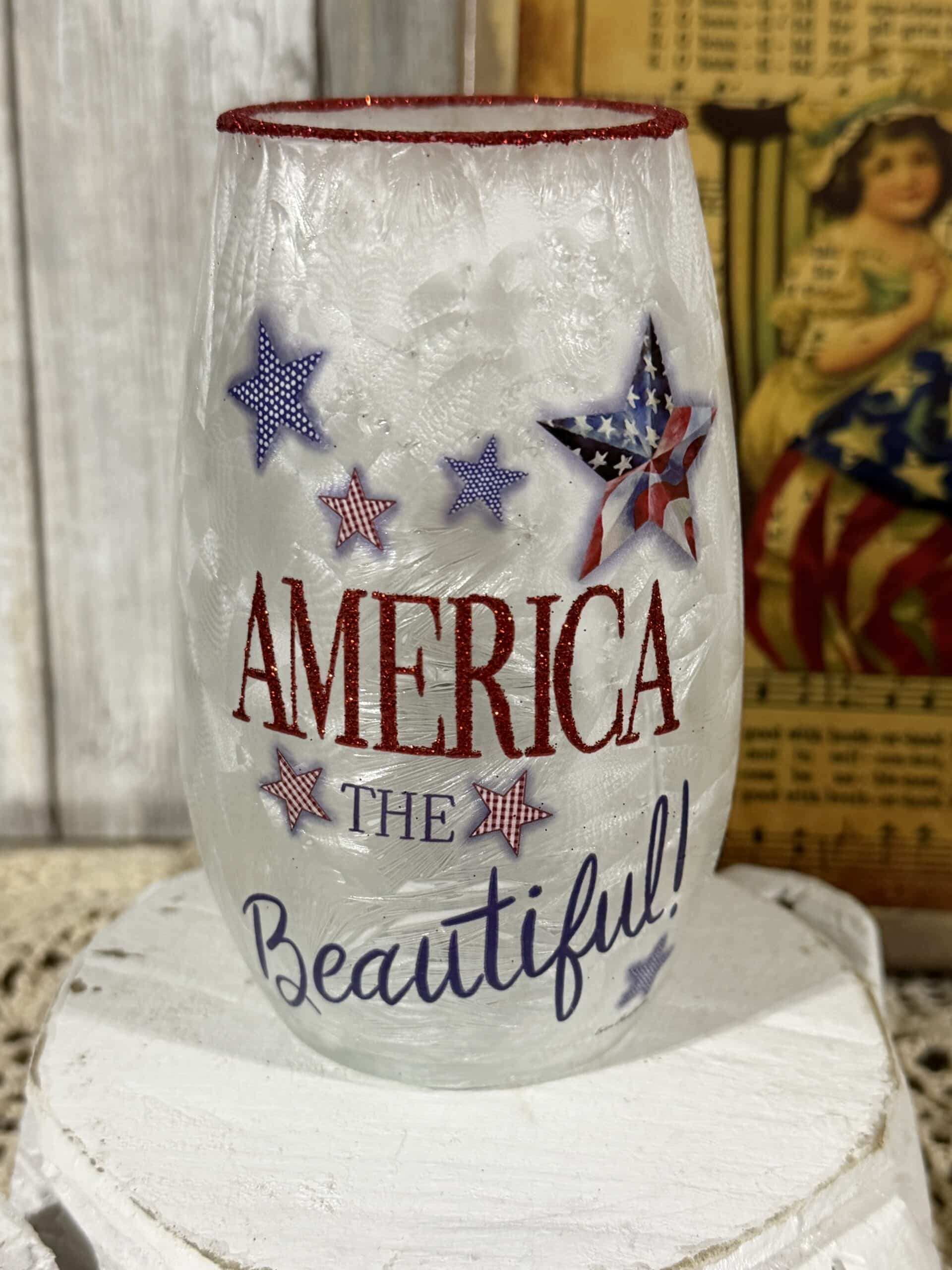 Americana Pre Lit Vase / America The Beautiful - Image 2