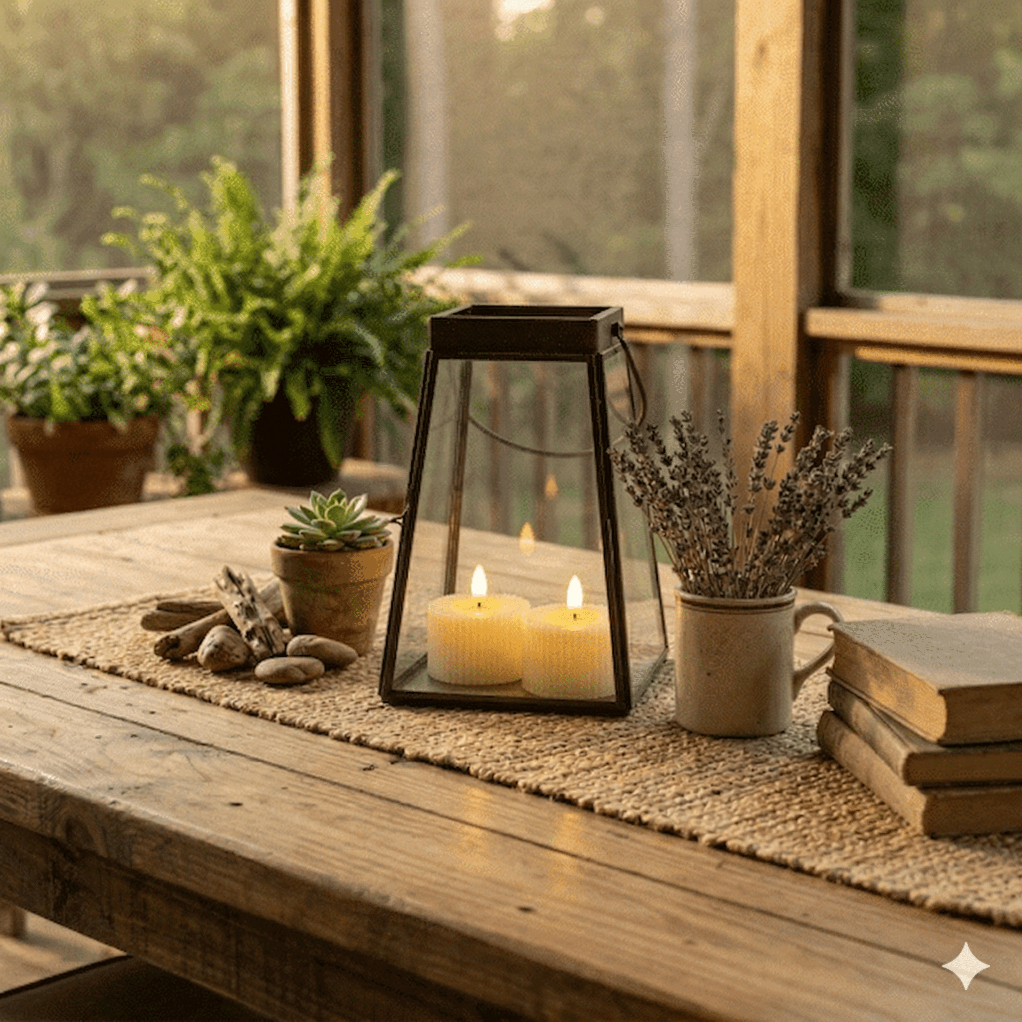 Outdoor Oversized 3D Flame Cream Tealight Candle / Set of 2