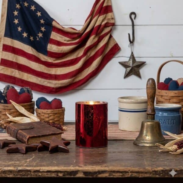 4" RED MERCURY GLASS 3D FLAME CANDLE