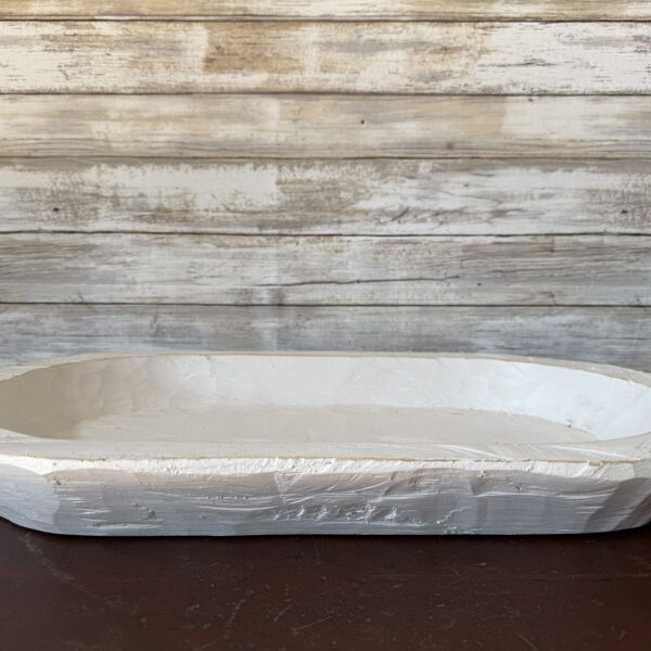 White Wood Dough Bowl