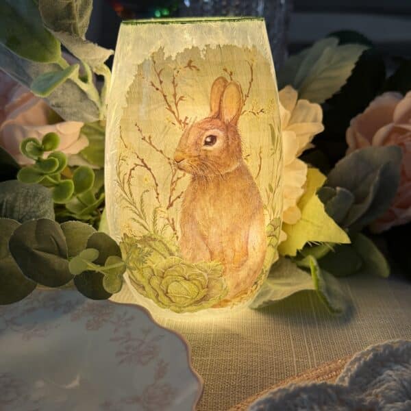 Spring Bunny Pre Lit Vase