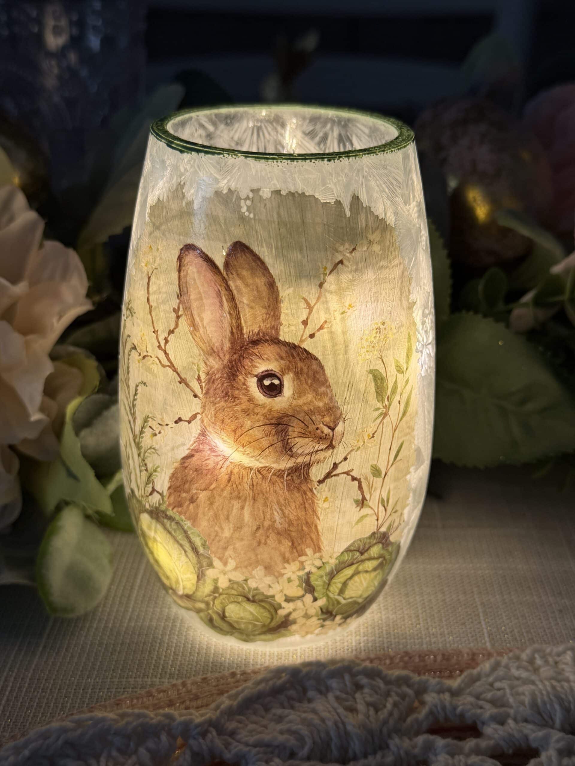 Cabbage Patch Bunny Pre Lit Vase