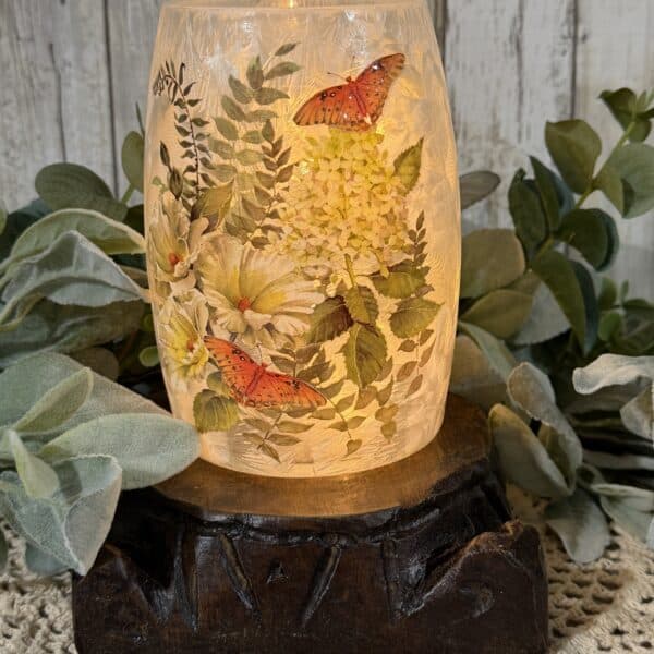 Butterflies and Flowers Pre Lit Vase