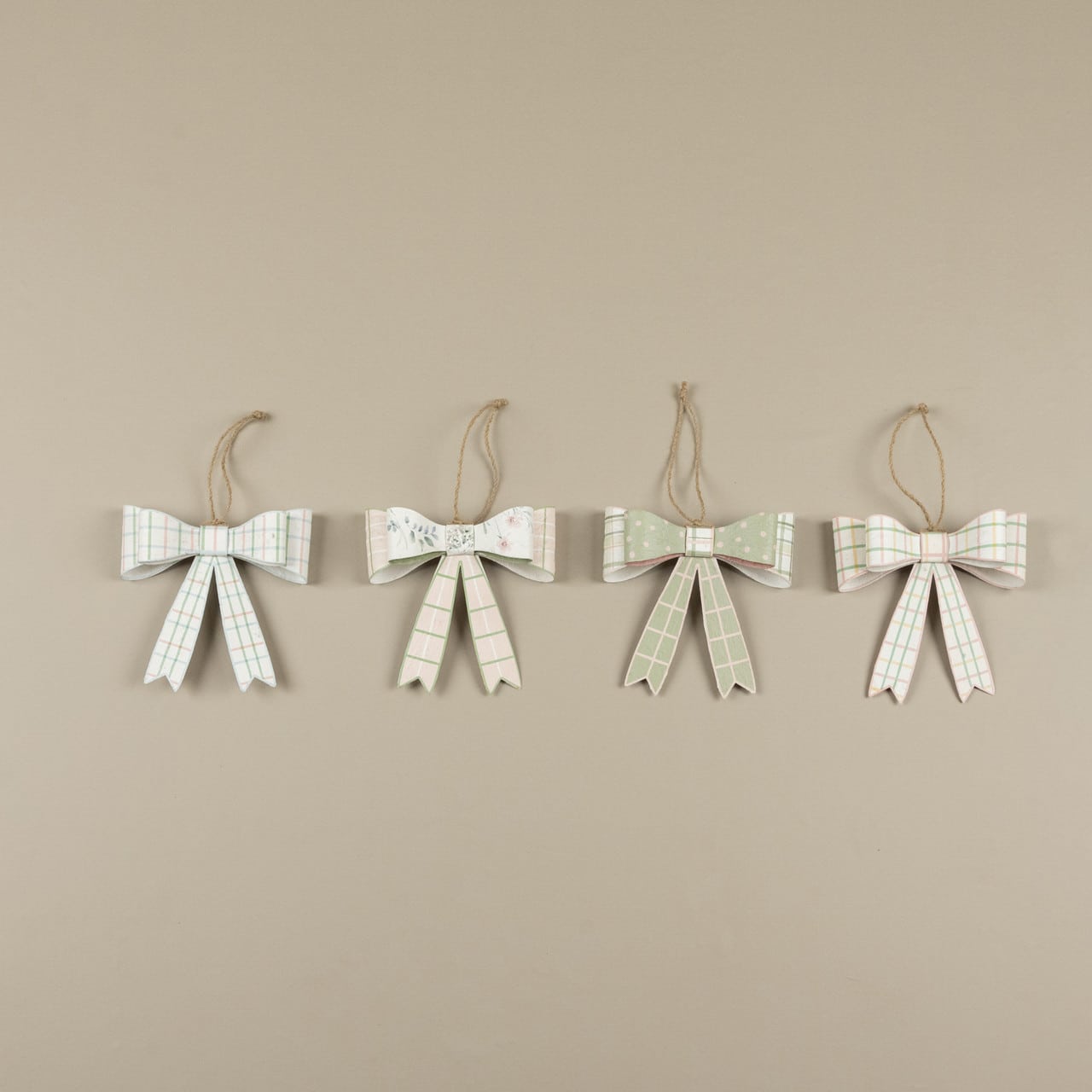 SET/ 4 PASTEL PLAID BOWS - Image 2