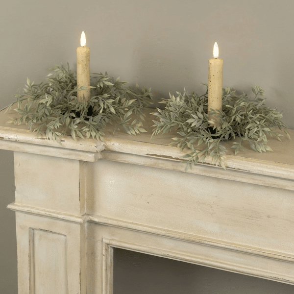 Mini Ficus Taper Candle Ring / Set of 2