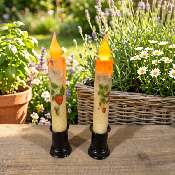 Strawberry LED Timer Tapers / Set of 2