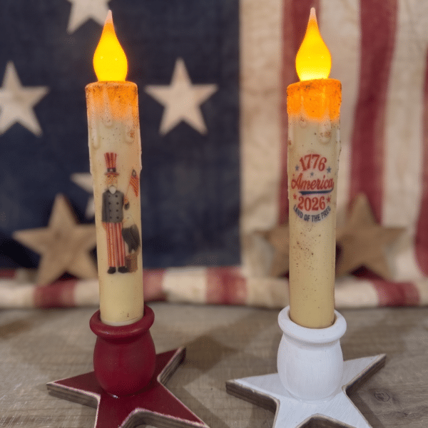 7" Patriotic LED Taper Candle Set