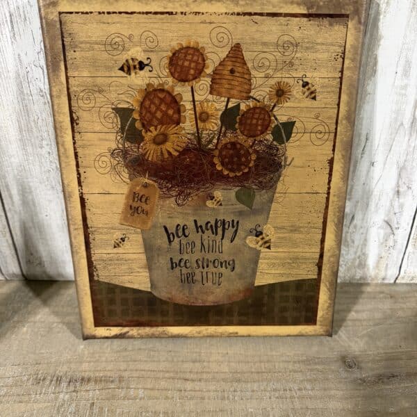8” x 10”  Bee Happy Bucket Canvas