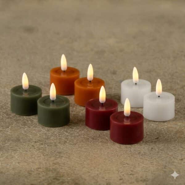 Set of 2 / 3D Flame Tealight Candles with Melting Effect