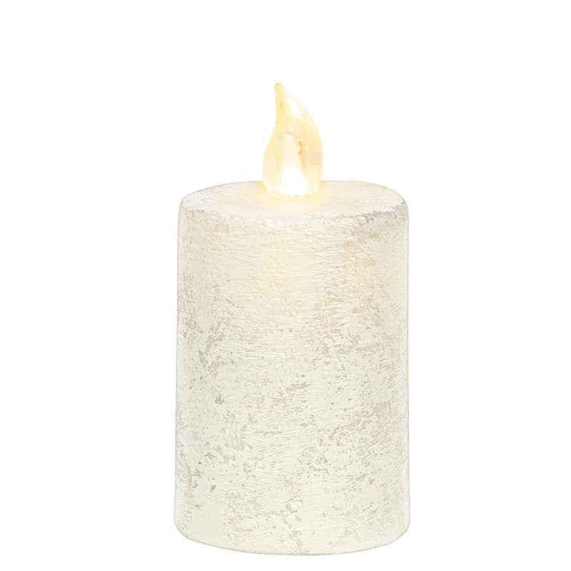 Rustic White Pillar Candle, 3” x 2” / Set of 2 - Image 3