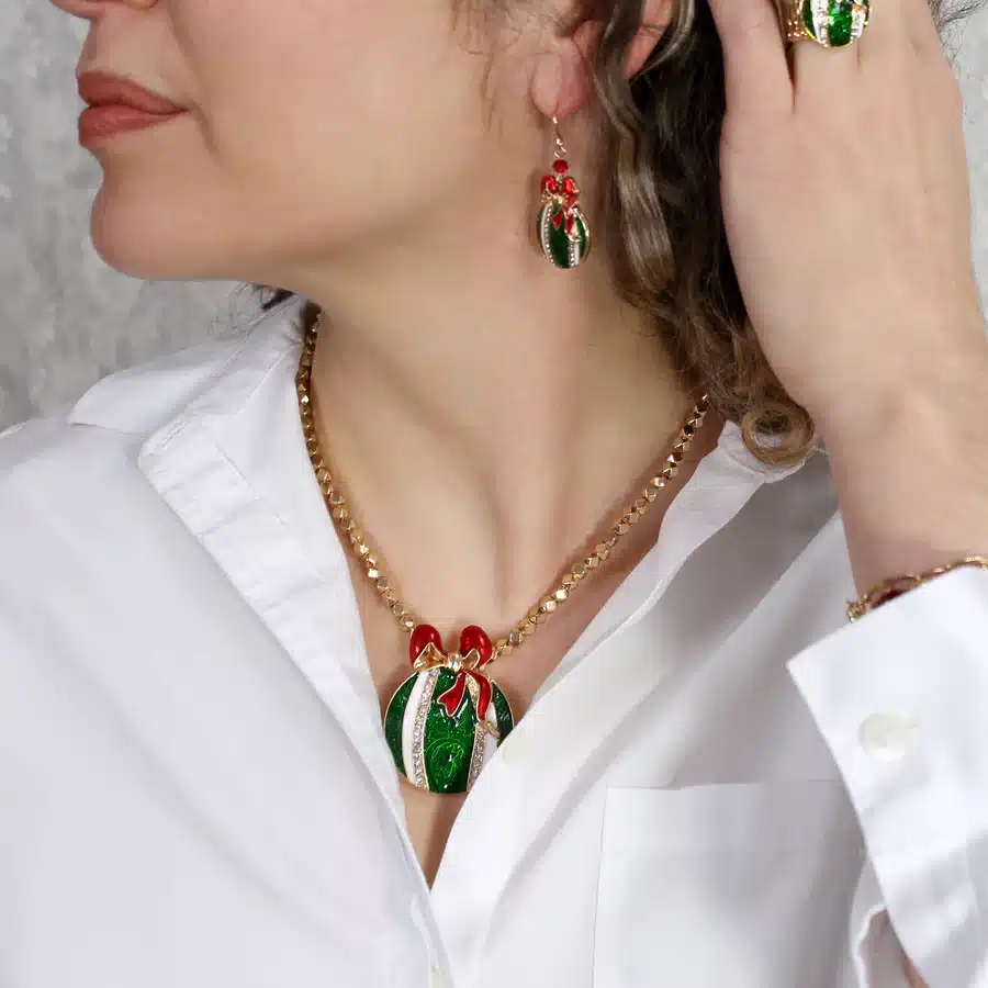 Vintage Crystal Ornament Earrings - Image 2
