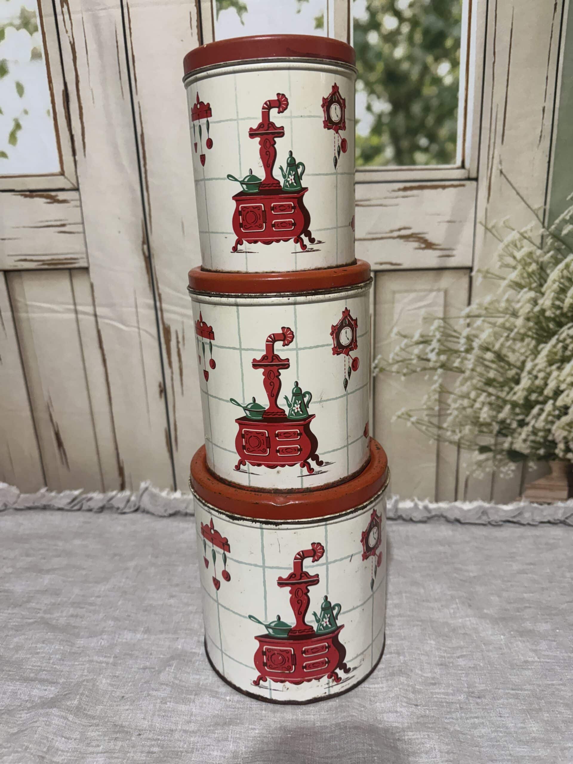 #7 1950's Decoware Pot Belly Stove Canister Set - Cindy Rumsey