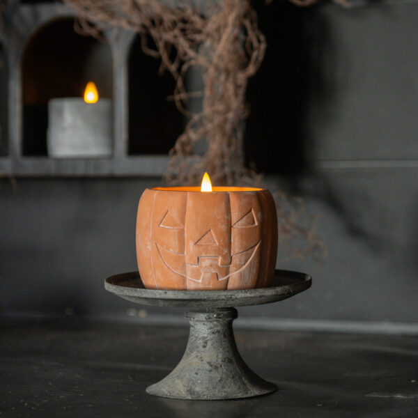 3.75" ORANGE JACK-O-LANTERN 3D FLAME CANDLE