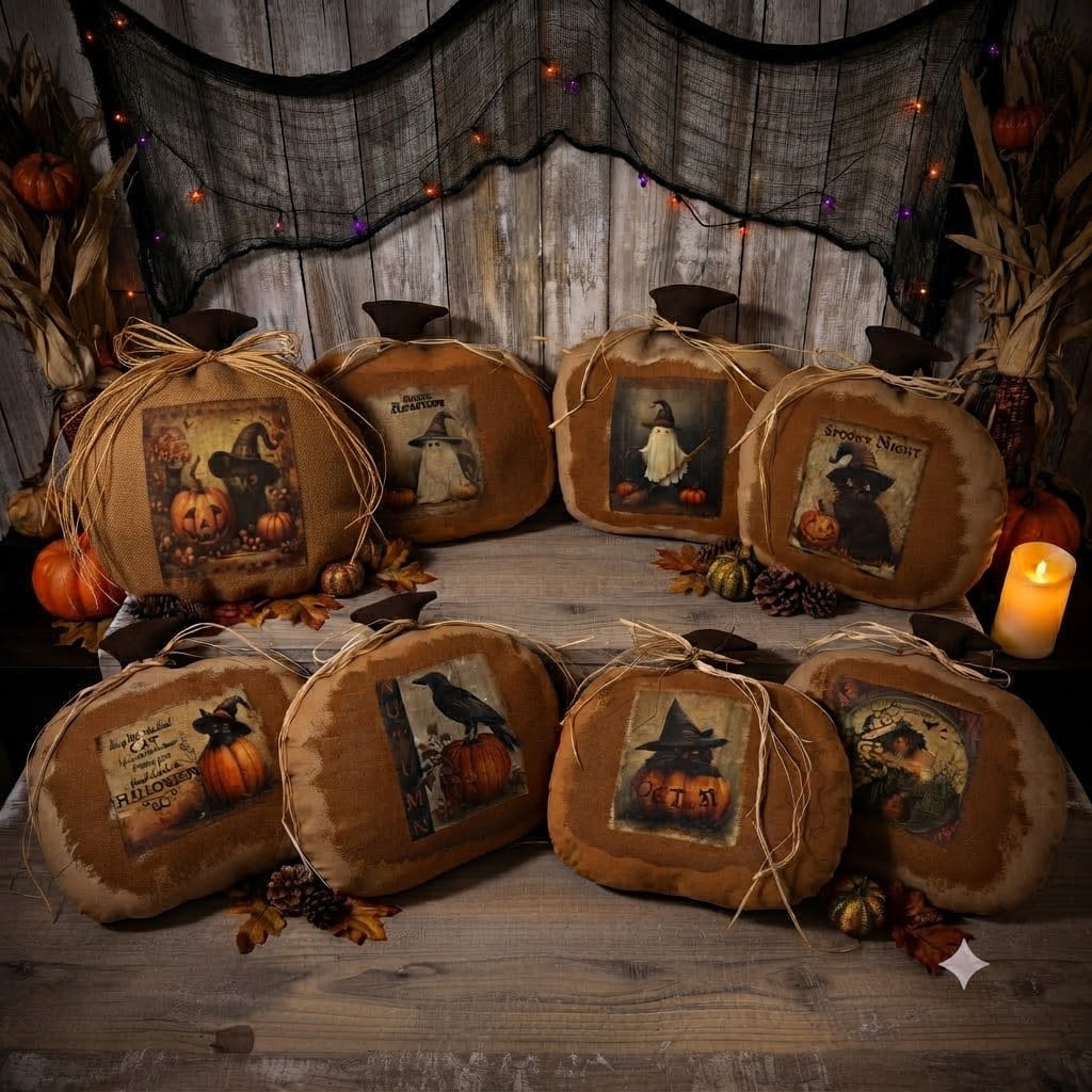 Handmade Pumpkin Pillows / Set of 2