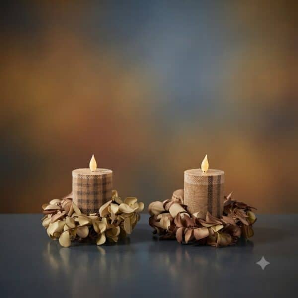 Harvest Plaid Pillar Candle Special Value Set