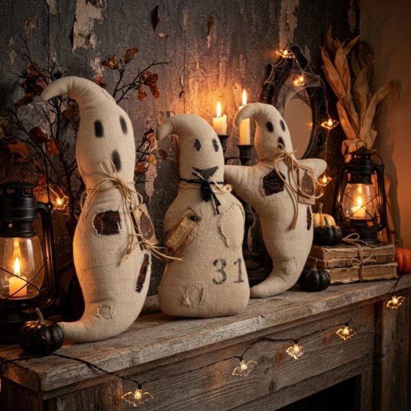 Primitive Handmade Fabric Ghosts
