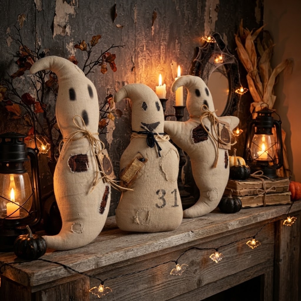 Primitive Handmade Fabric Ghosts