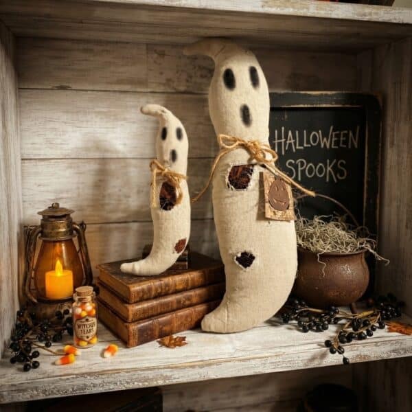 Abigail and Boo Handmade Primitive Fabric Ghost Set