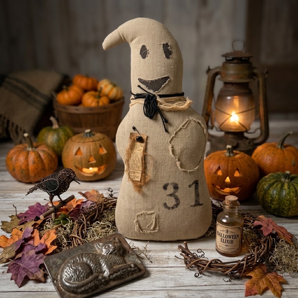 Primitive Handmade Fabric Ghosts - Image 4