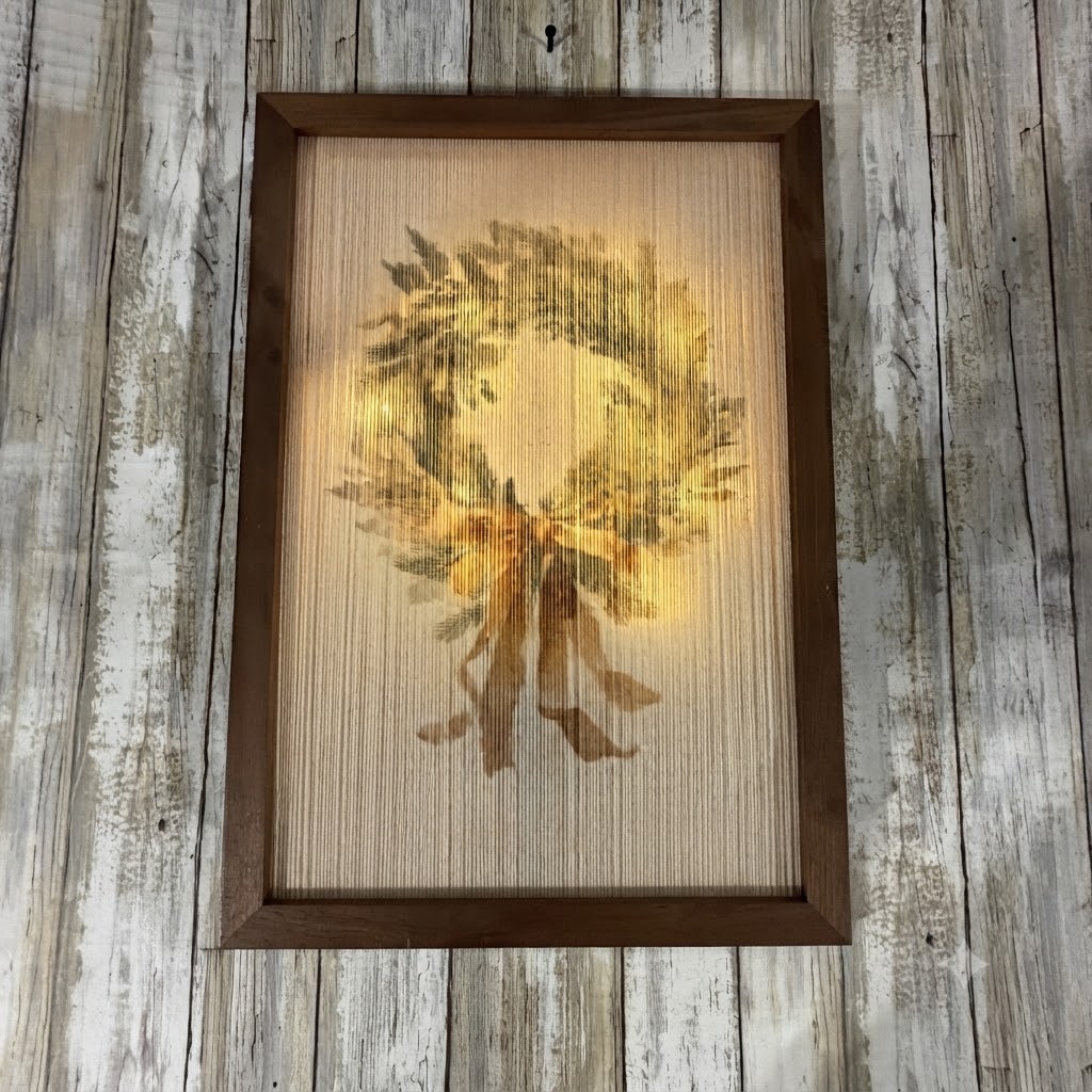 Lighted Fabric Wreath Sign - Image 2