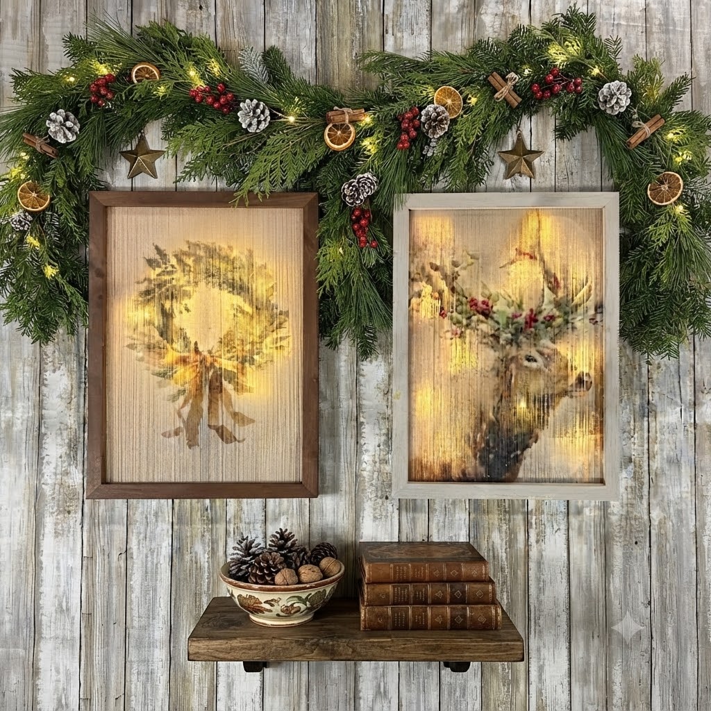 Lighted Fabric Wreath Sign - Image 3