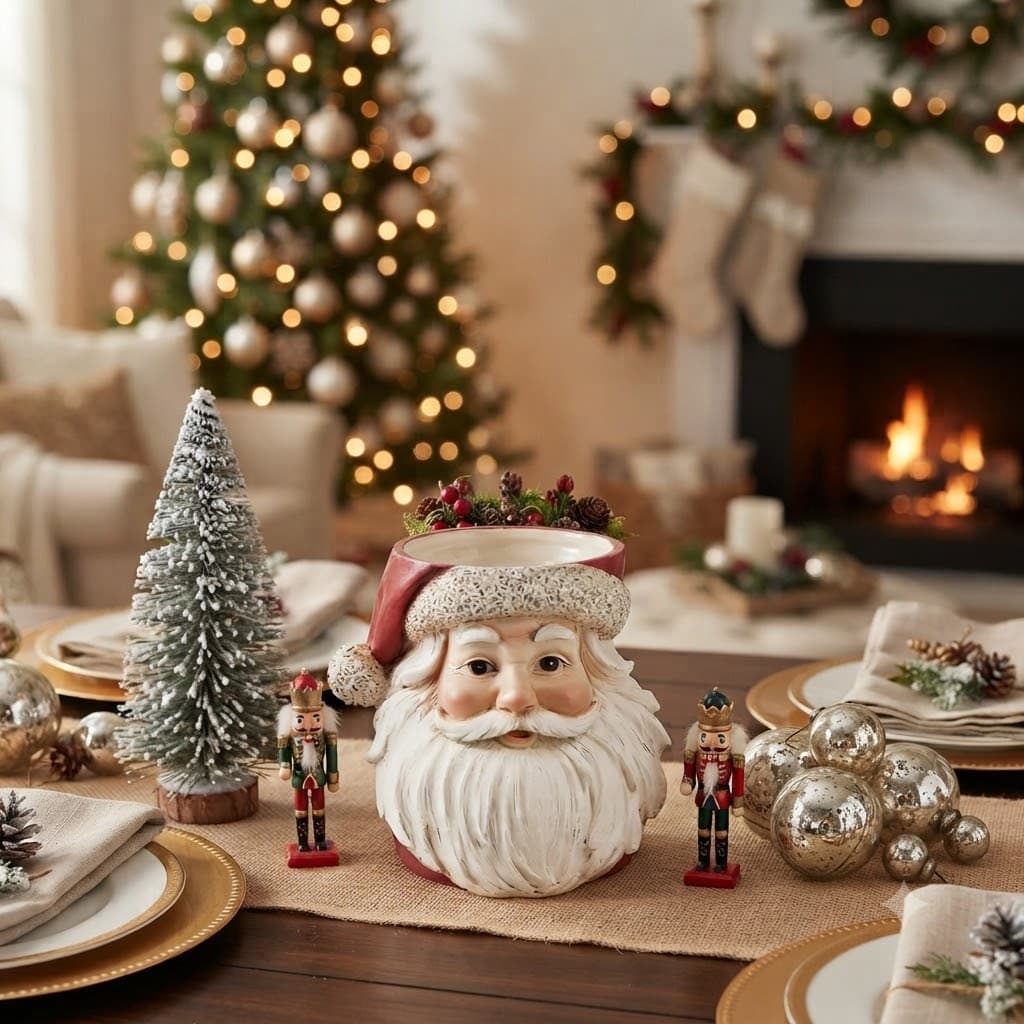 Santa Head Resin Planter - Image 3