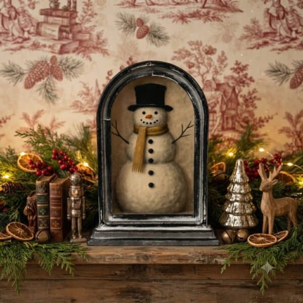 Top Hat Snowman Framed Stand