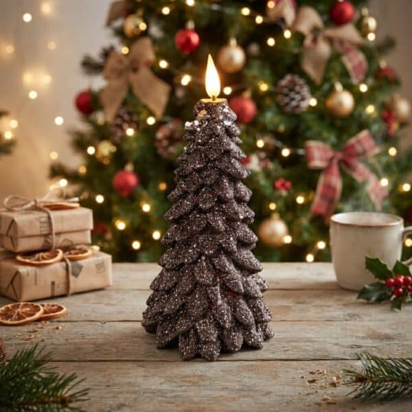8” Bronze Tree LED Timer Candle