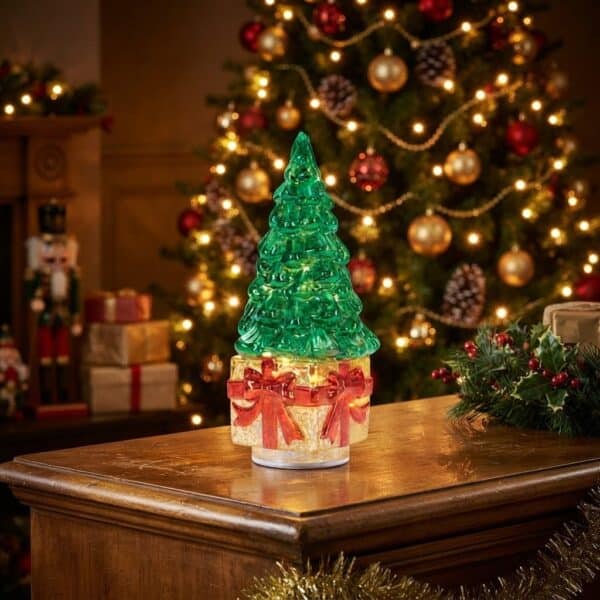 Green LED Rotating Tree on Package