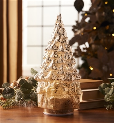 Mercury Glass LED Rotating Tree on Package